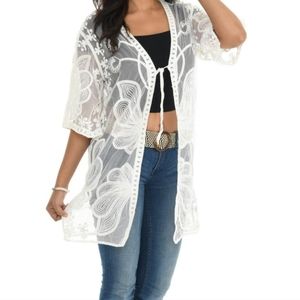 kimonos BNWT beautiful boho chic white kimono